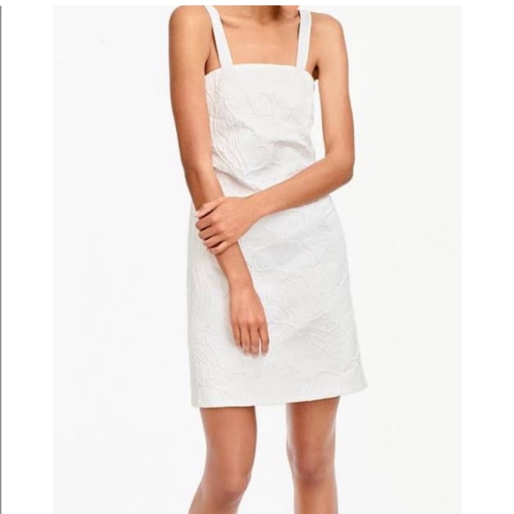 Jcrew floral textured white mini dress